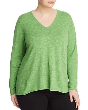 Eileen Fisher Plus V-neck Slub Sweater