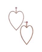 Nadri Cirque Cubic Zirconia Heart Drop Earrings In Rose Gold Tone