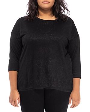 B Collection By Bobeau Curvy Plus Burnout Tunic Top