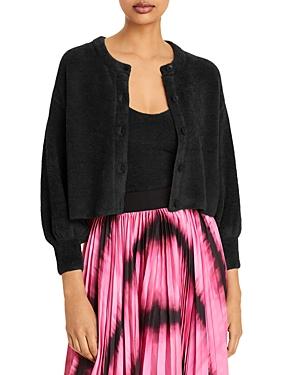 Alice And Olivia Sylvie Fuzzy Cropped Cardigan