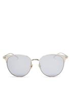 Saint Laurent Mirrored Round Sunglasses, 57mm