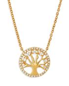 Bloomingdale's Diamond Tree Of Life Medallion Pendant Necklace In 14k Yellow Gold, 0.25 Ct. T.w. - 100% Exclusive