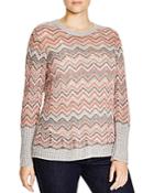Nic + Zoe Plus Zigzag Pattern Sweater