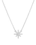 Aqua Pave Starburst Pendant Necklace 18k Gold Tone-plated Sterling Silver Or Platinum-plated Sterling Silver, 14 - 100% Exclusive