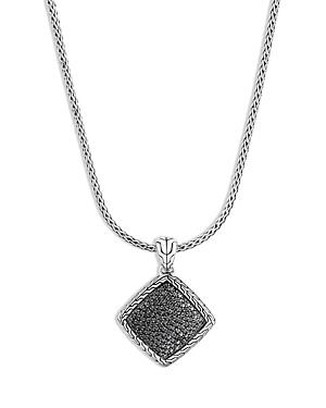 John Hardy Sterling Silver Classic Chain Pendant Necklace With Black Sapphire & Black Spinel, 20