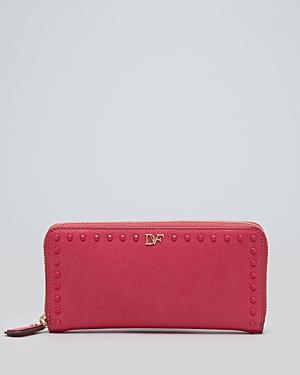 Diane Von Furstenberg Wallet - Studded Zip Around Continental