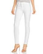 7 For All Mankind Braided-seam Ankle Skinny Jeans In Clean White