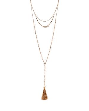 Aqua Long Tassel Layered Necklace, 16-28 - 100% Exclusive
