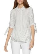 Bcbgeneration Striped Draped High/low Blouse