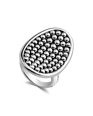 Lagos Sterling Silver Bold Caviar Vertical Ellipse Ring