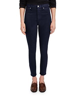 7 For All Mankind Coated High Waisted Ankle Skinny Jeans In Monaco Blue