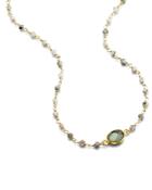 Ela Rae Libi Beaded Stone Station Necklace In 14k Gold-plated Sterling Silver, 14