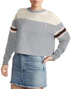 Champion Striped-sleeve Cropped Tee