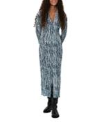 Whistles Marble Stripe Plisse Dress