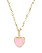 Rachel Reid 14k Yellow Gold Black Enamel Heart Pendant Necklace, 16-20