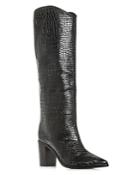 Schutz Women's Analeah Croc-embossed Pointed-toe Tall Boots