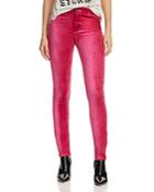 Paige Hoxton Skinny Velvet Jeans In Cherries Jubilee
