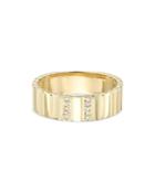 Zoe Lev 14k Yellow Gold Diamond Cigar Bar Ring
