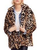 Free People Kate Faux-fur Leopard Coat