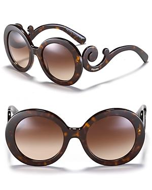 Prada Round Baroque Sunglasses, 55mm