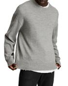 Allsaints Luxor Organic Wool Distressed Relaxed Fit Crewneck Sweater