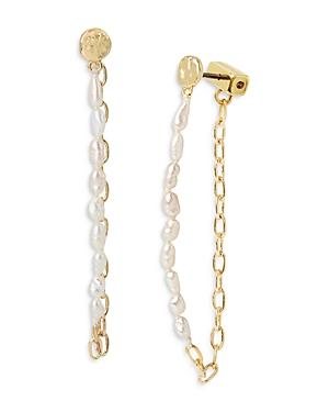 Allsaints Pearl Chain Front Back Earrings