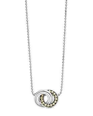 Lagos 18k Gold And Sterling Silver Enso Interlocking Circle Pendant Necklace, 16
