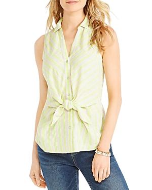 Nic+zoe In The Glow Striped Tie Front Top