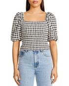 Bb Dakota Keys To The Gingham Smocked Top
