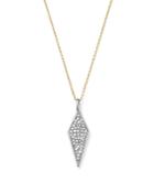 Adina Reyter Sterling Silver And 14k Yellow Gold Pave Diamond Pendant Necklace, 15