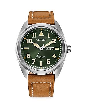 Citizen Eco-drive Avion Leather Strap Watch, 42mm