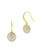 Freida Rothman Radiance Pave Disc Earrings In 14k Gold-plated & Rhodium-plated Sterling Silver