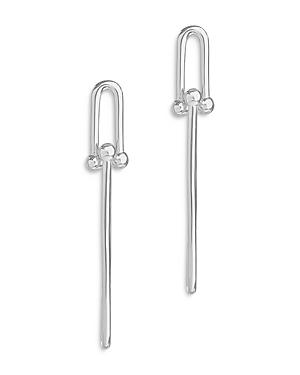 Sterling Forever U Link Drop Earrings