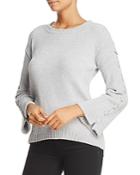Heather B Lace-up Bell Sleeve Chenille Sweater - 100% Exclusive