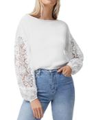 French Connection Josephine Lace Sleeve Sweater