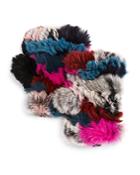 Jocelyn Mandy Knit Rabbit-fur Fingerless Mittens