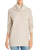 Marled Cowl Neck Ribbed Knit Tunic
