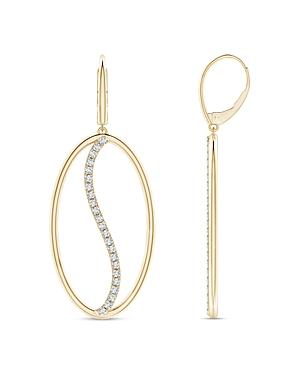 Natori 14k Yellow Gold Diamond Oval Yin-yang Drop Earrings