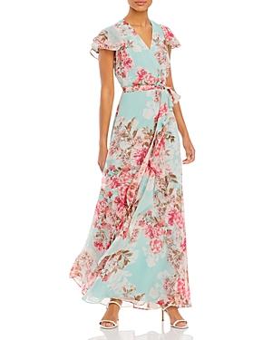Eliza J Flowing Floral A Line Gown