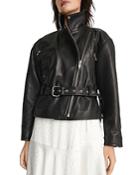 The Kooples Belted Leather Moto Jacket
