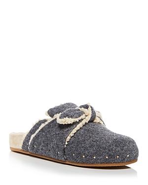 Loeffler Randall Women's Bree Studded Faux Shearling Clogs