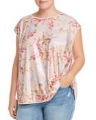 Vince Camuto Plus Sequined Wildflower-print Top