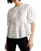 Ted Baker Karni Floral Brocade Puff Sleeve Top