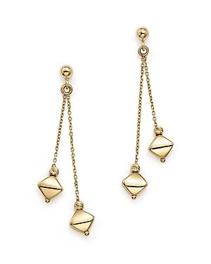 14k Yellow Gold Double Dangle Drop Earrings
