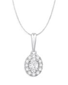 Bloomingdale's Diamond Oval Halo Pendant Necklace In 14k White Gold, 0.30 Ct. T.w. - 100% Exclusive