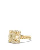 David Yurman Chatelaine Pave Bezel Ring With Champagne Citrine And Diamonds In 18k Gold