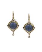 Armenta 18k Yellow Gold And Blackened Sterling Silver Old World Blue Quartz Triplet, White Sapphire And Diamond Drop Earrings - 100% Exclusive