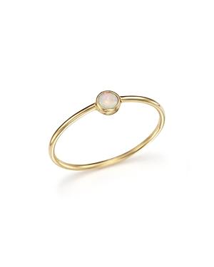 Zoe Chicco 14k Gold Thin Ring With A Bezel Set Round Opal