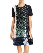 Tory Burch Color-block Sequined Shift Dress