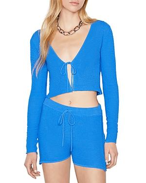Frame Crochet Tie Front Cardigan